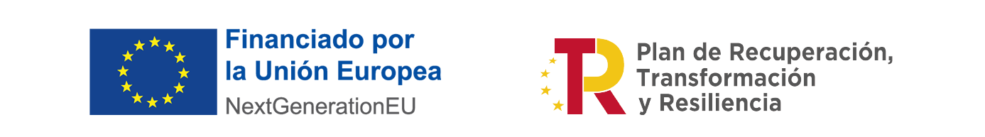 Logo-UE-PRTR Logotip de Finançat per la Unió Europea i Logotip de Pla de Recuperació Transformació i Resiliència
